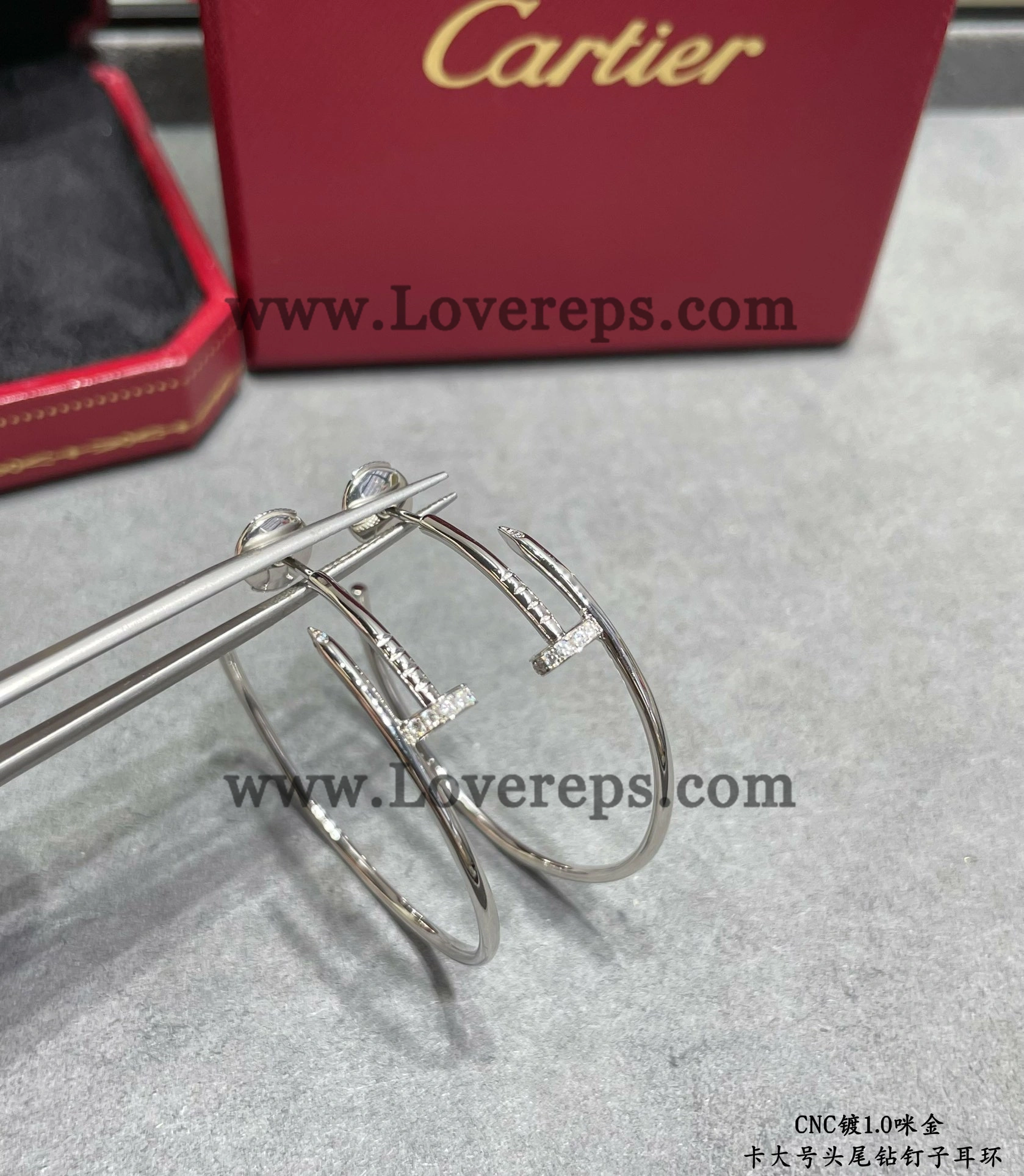 Cartier Juste un Clou Hoop Earrings Large Model with Diamonds Yellow Gold Rose Gold White Gold