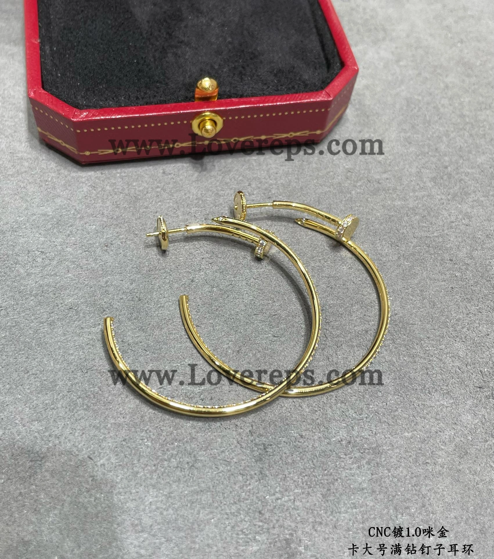 Cartier Juste un Clou Hoop Earrings Large Model with Pave Diamonds Yellow Gold Rose Gold White Gold