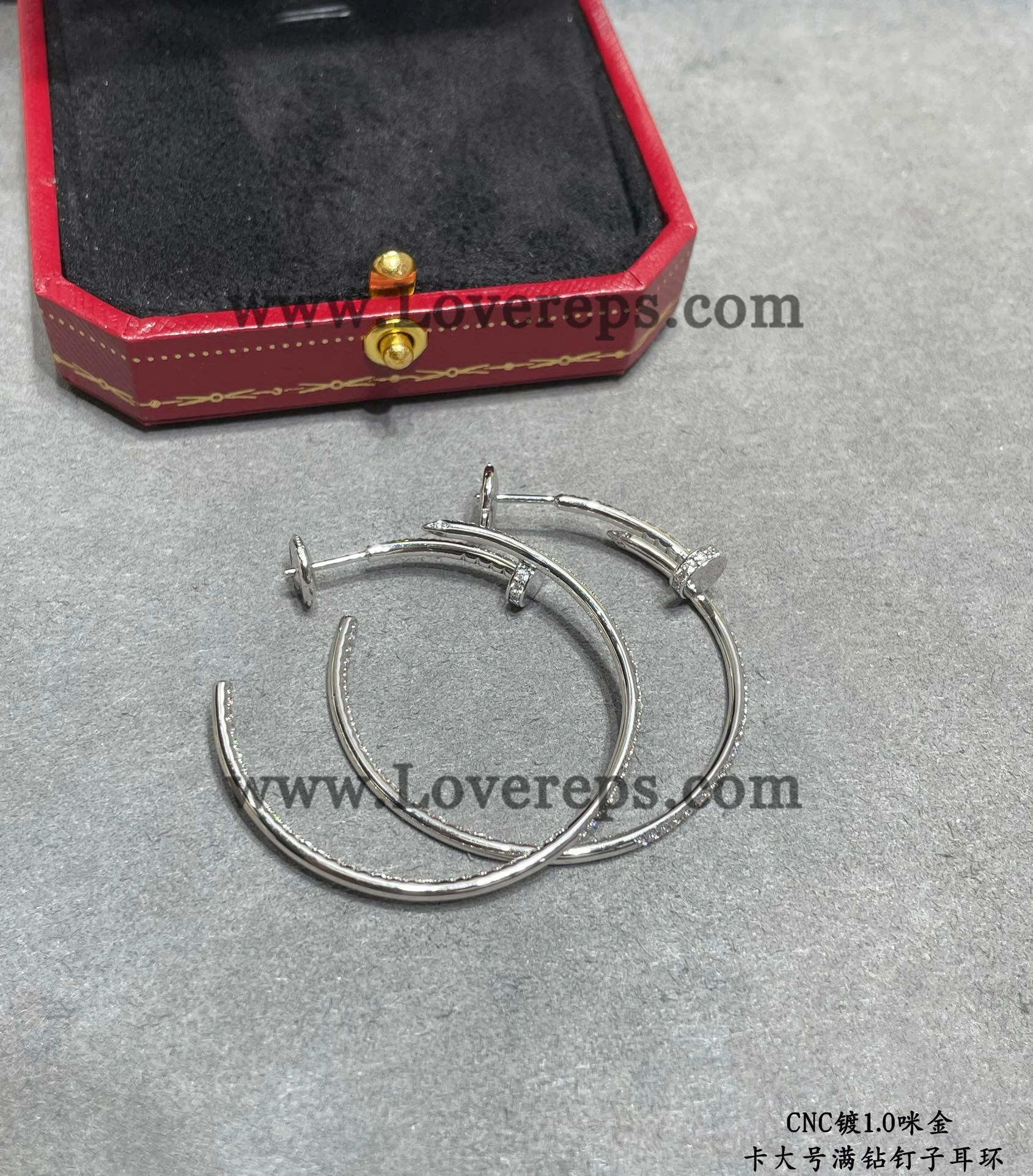 Cartier Juste un Clou Hoop Earrings Large Model with Pave Diamonds Yellow Gold Rose Gold White Gold