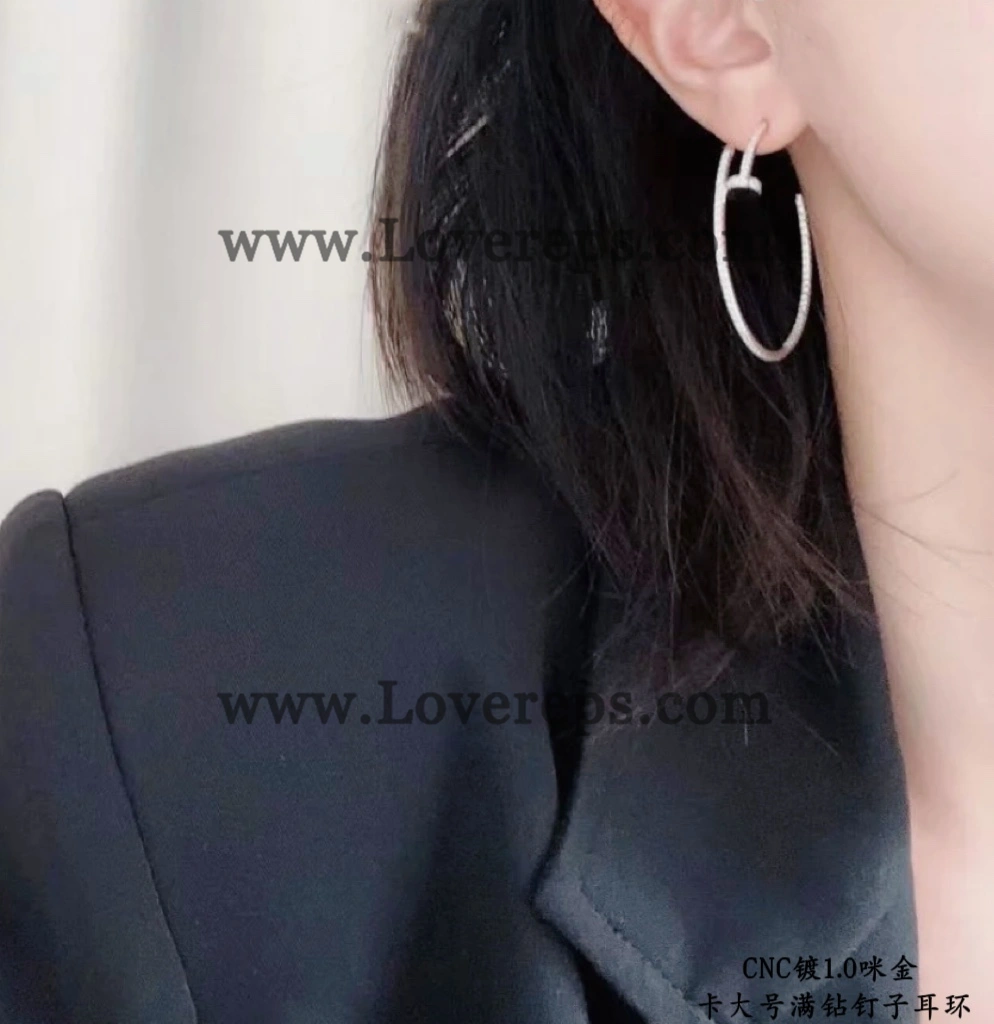 Cartier Juste un Clou Hoop Earrings Large Model with Pave Diamonds Yellow Gold Rose Gold White Gold