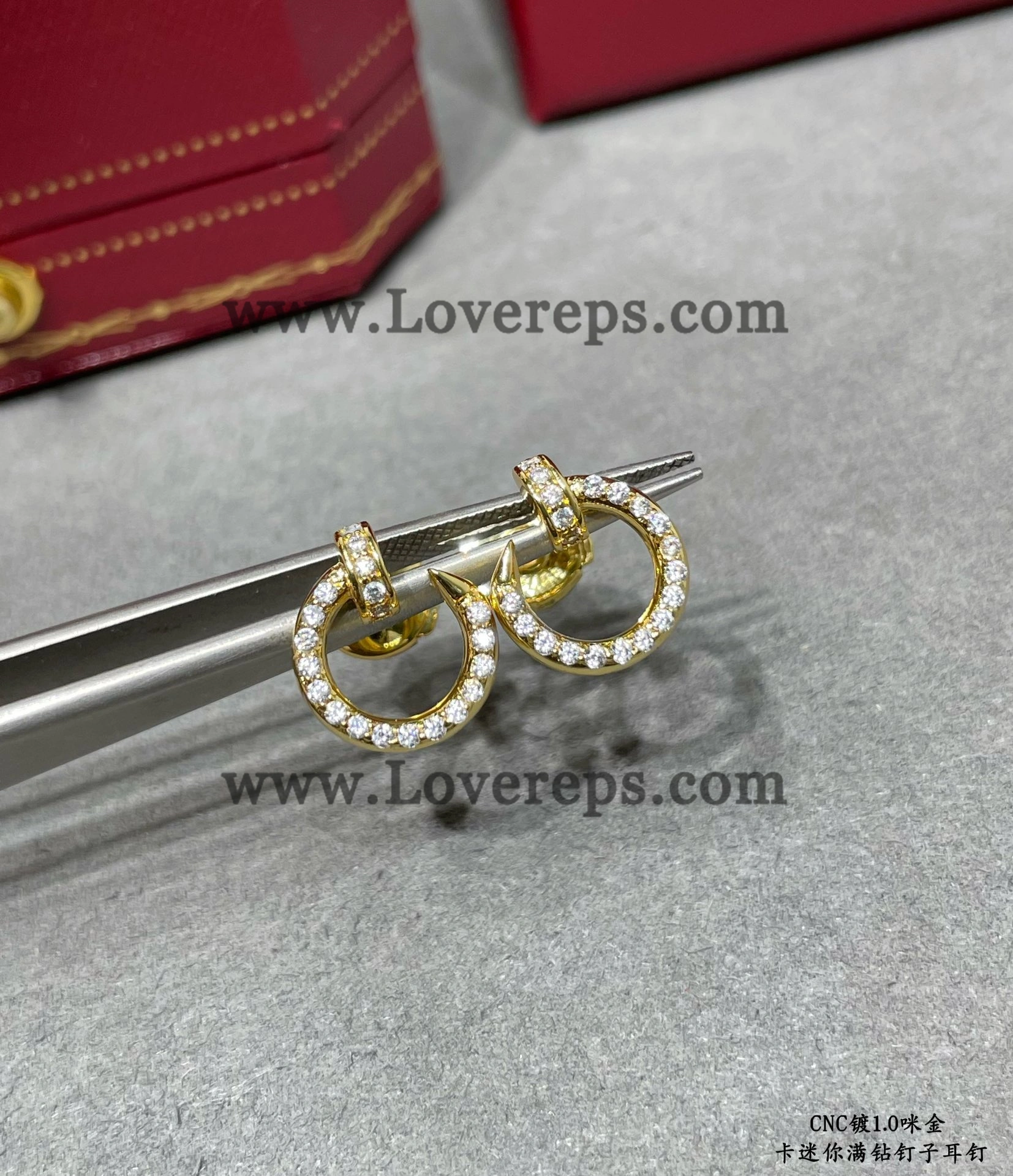 Cartier Juste un Clou Hoop Earrings Mini Model Yellow with Pave Diamonds Gold Rose Gold White Gold