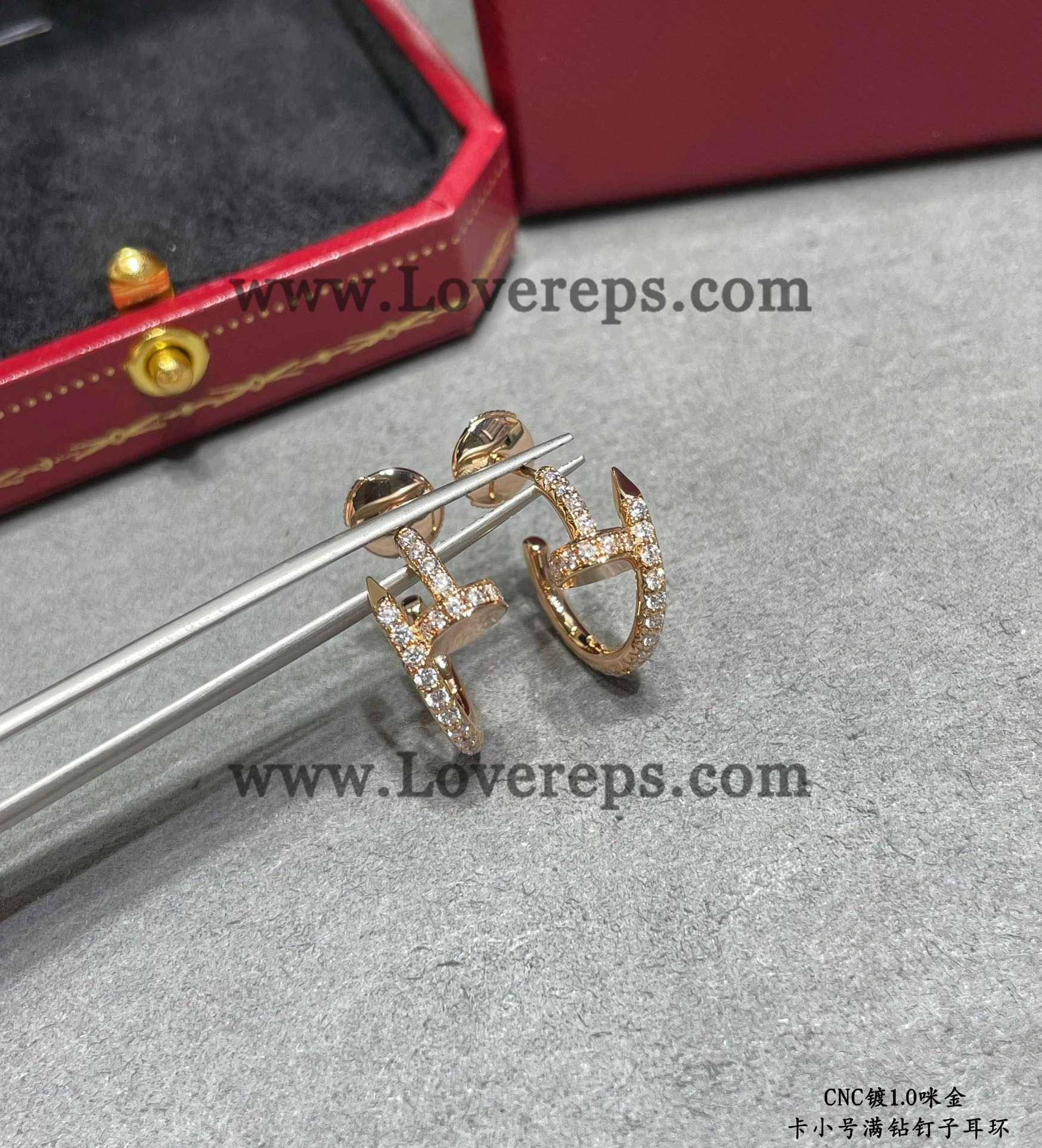 Cartier Juste un Clou Hoop Earrings Small Model with Pave Diamonds Yellow Gold Rose Gold White Gold