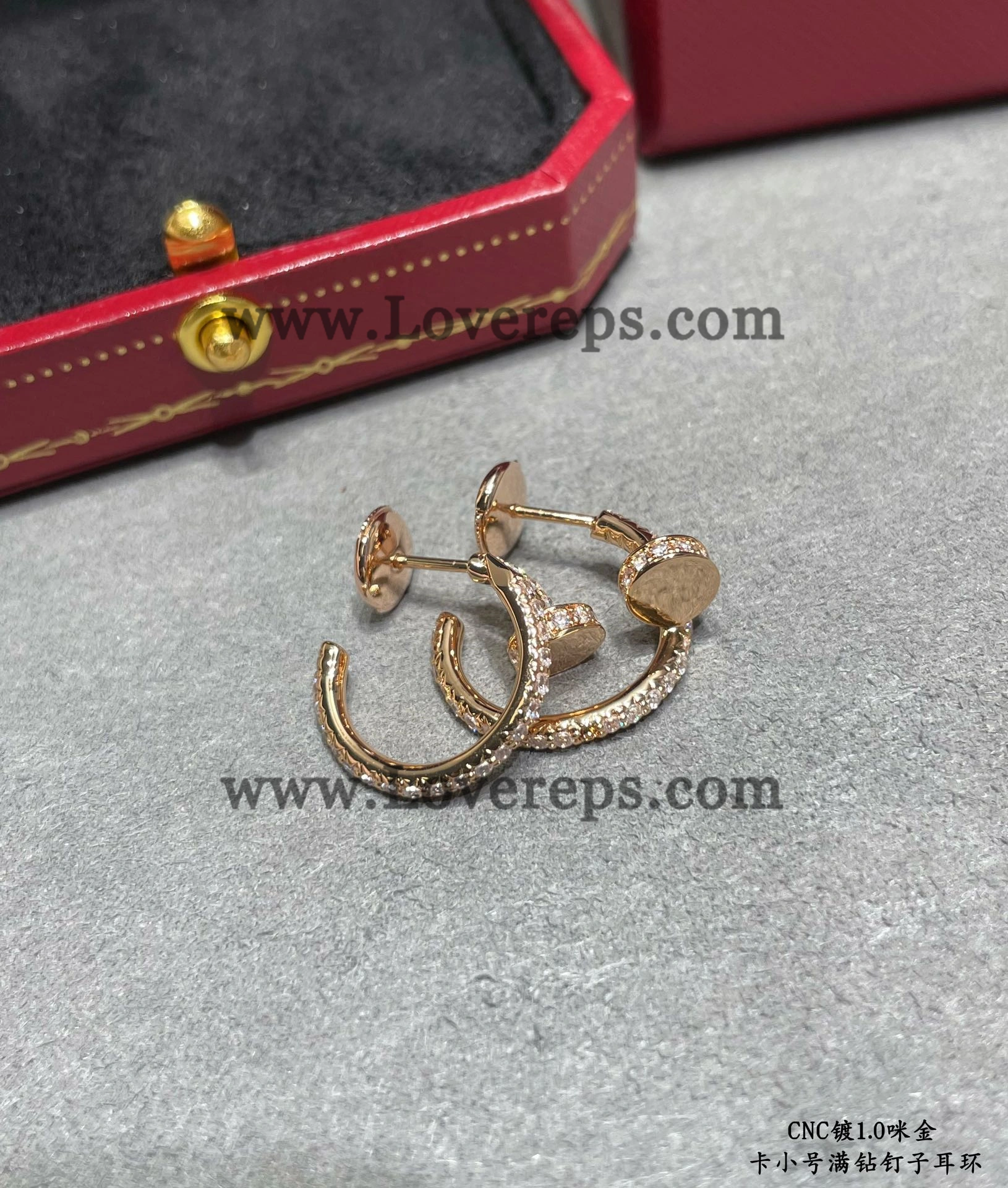 Cartier Juste un Clou Hoop Earrings Small Model with Pave Diamonds Yellow Gold Rose Gold White Gold