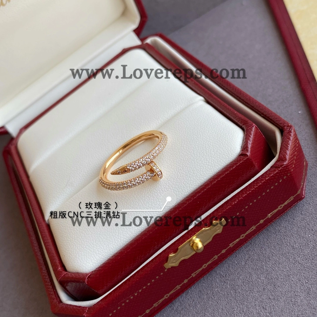 Cartier Juste un Clou Ring Classic Model with Pave Diamonds Yellow Gold Rose Gold White Gold