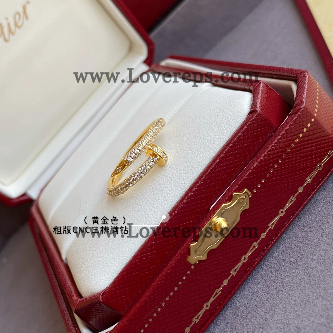Cartier Juste un Clou Ring Classic Model with Pave Diamonds Yellow Gold Rose Gold White Gold