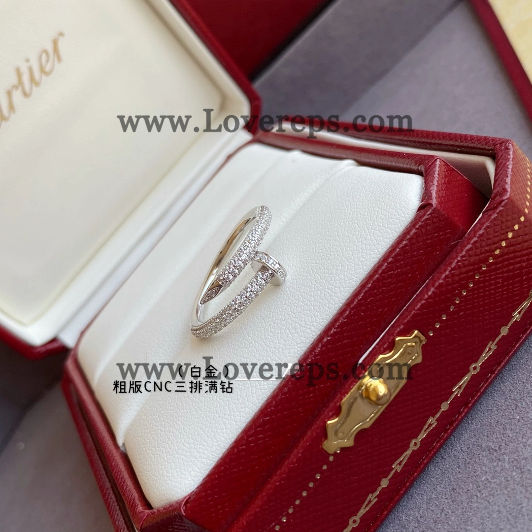 Cartier Juste un Clou Ring Classic Model with Pave Diamonds Yellow Gold Rose Gold White Gold