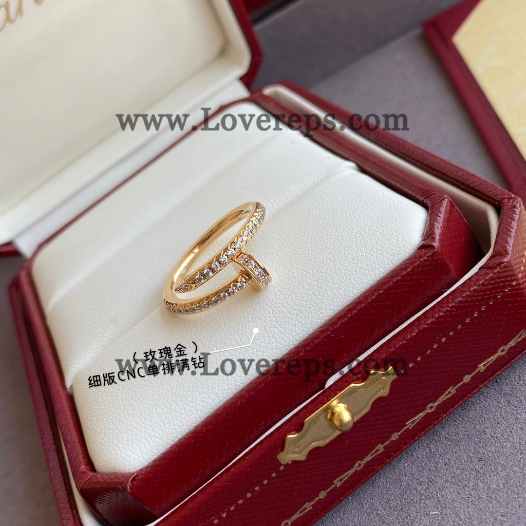 Cartier Juste un Clou Ring Small Model with Pave Diamonds Yellow Gold Rose Gold White Gold