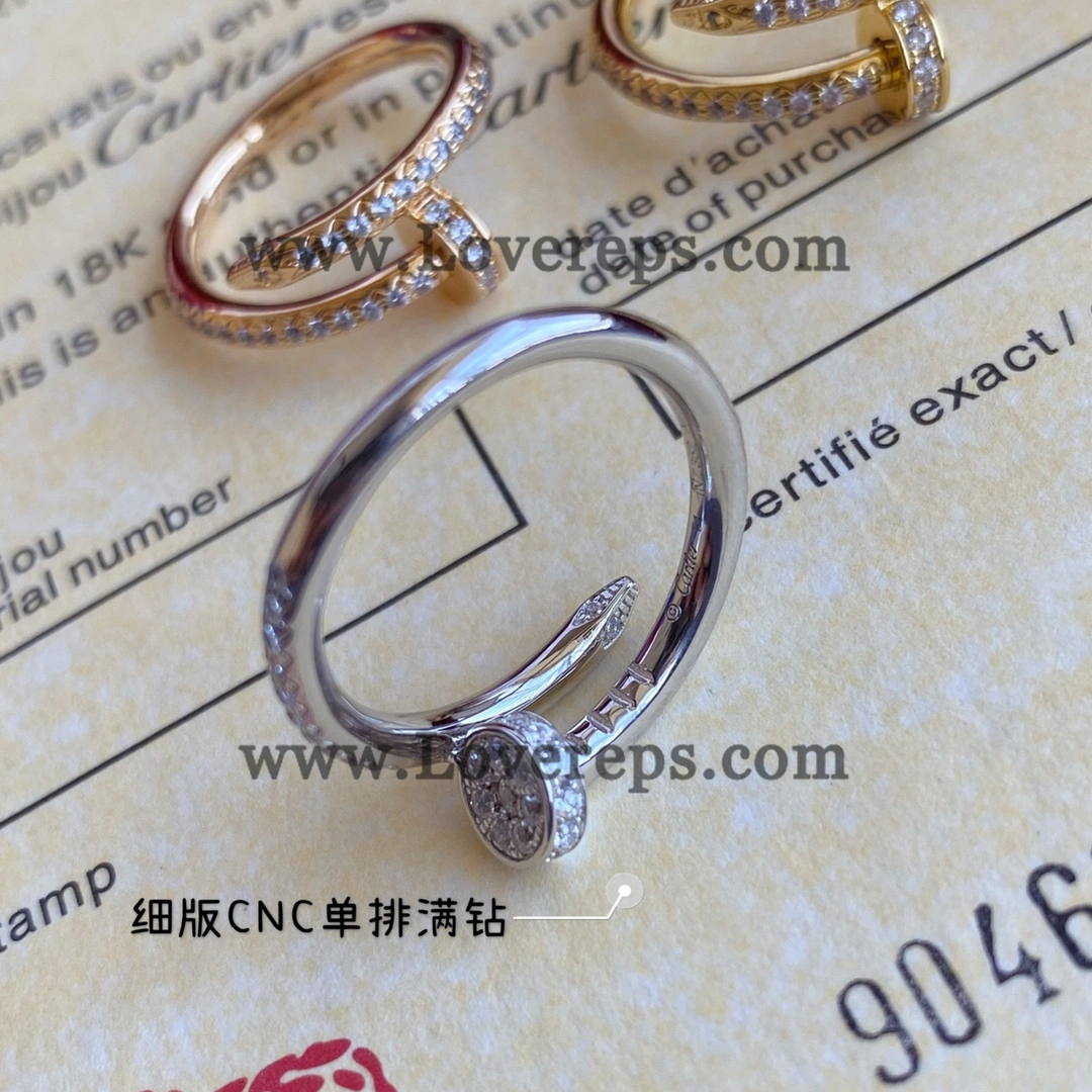 Cartier Juste un Clou Ring Small Model with Pave Diamonds Yellow Gold Rose Gold White Gold