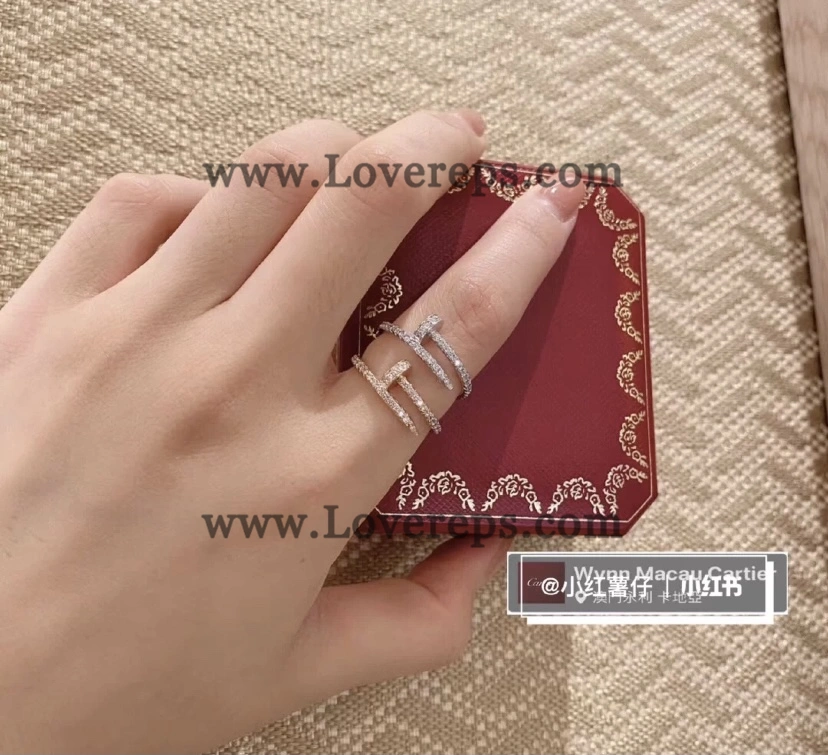 Cartier Juste un Clou Ring Small Model with Pave Diamonds Yellow Gold Rose Gold White Gold