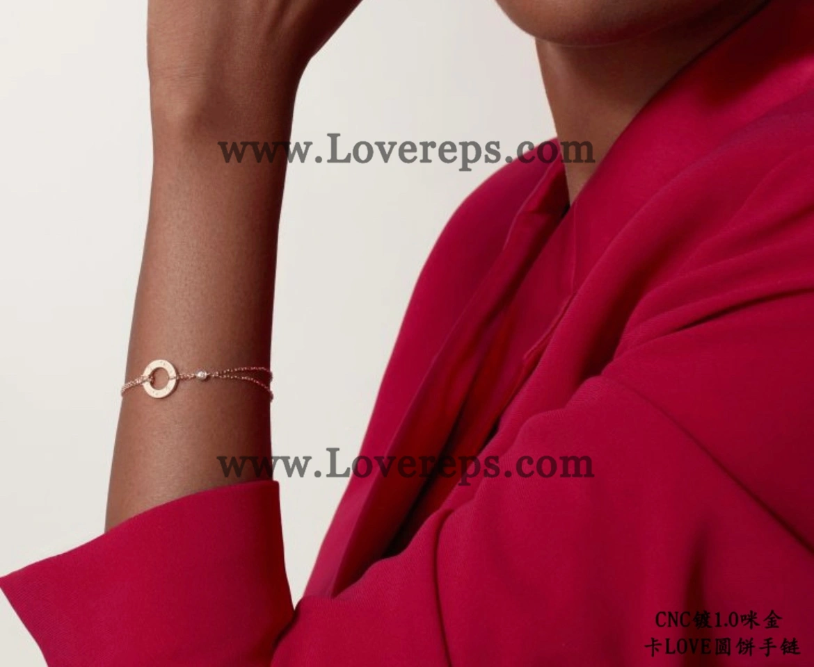 Cartier LOVE Bracelet on Chain With 2 Diamonds Yellow Gold White Gold Rose Gold