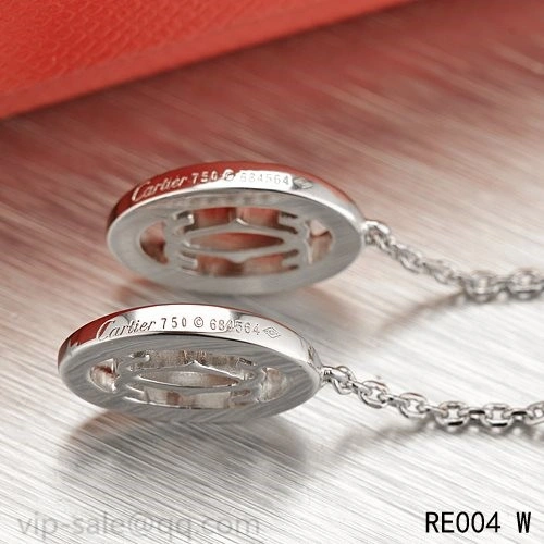 Cartier Logo Double C Earrings in 18K White Gold With Diamonds