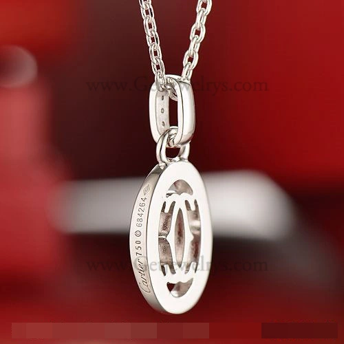 Cartier Logo Double C Necklace In White Gold With Diamonds