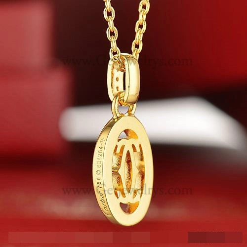 Cartier Logo Double C Necklace In Yellow Gold With Diamonds