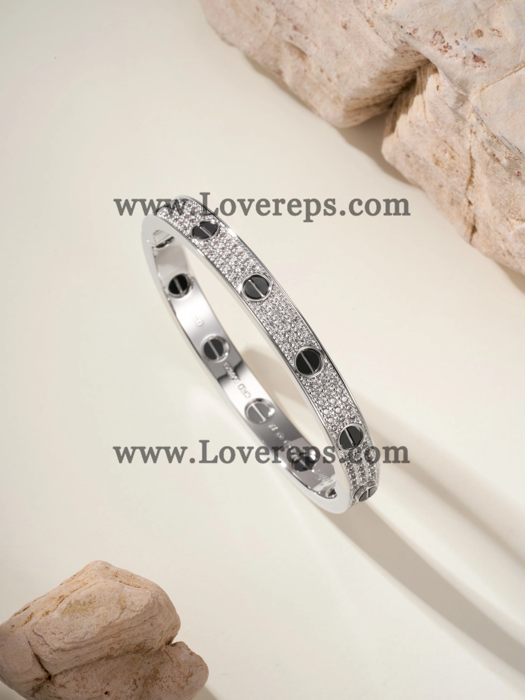 Cartier Love Bracelet Diamond-Paved Wiht Black Ceramic White Gold