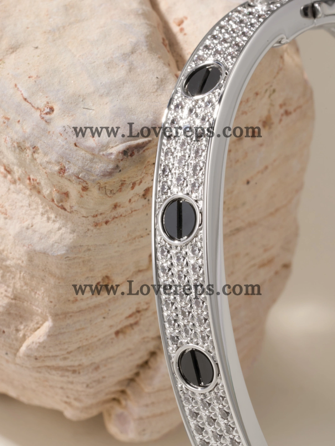 Cartier Love Bracelet Diamond-Paved Wiht Black Ceramic White Gold