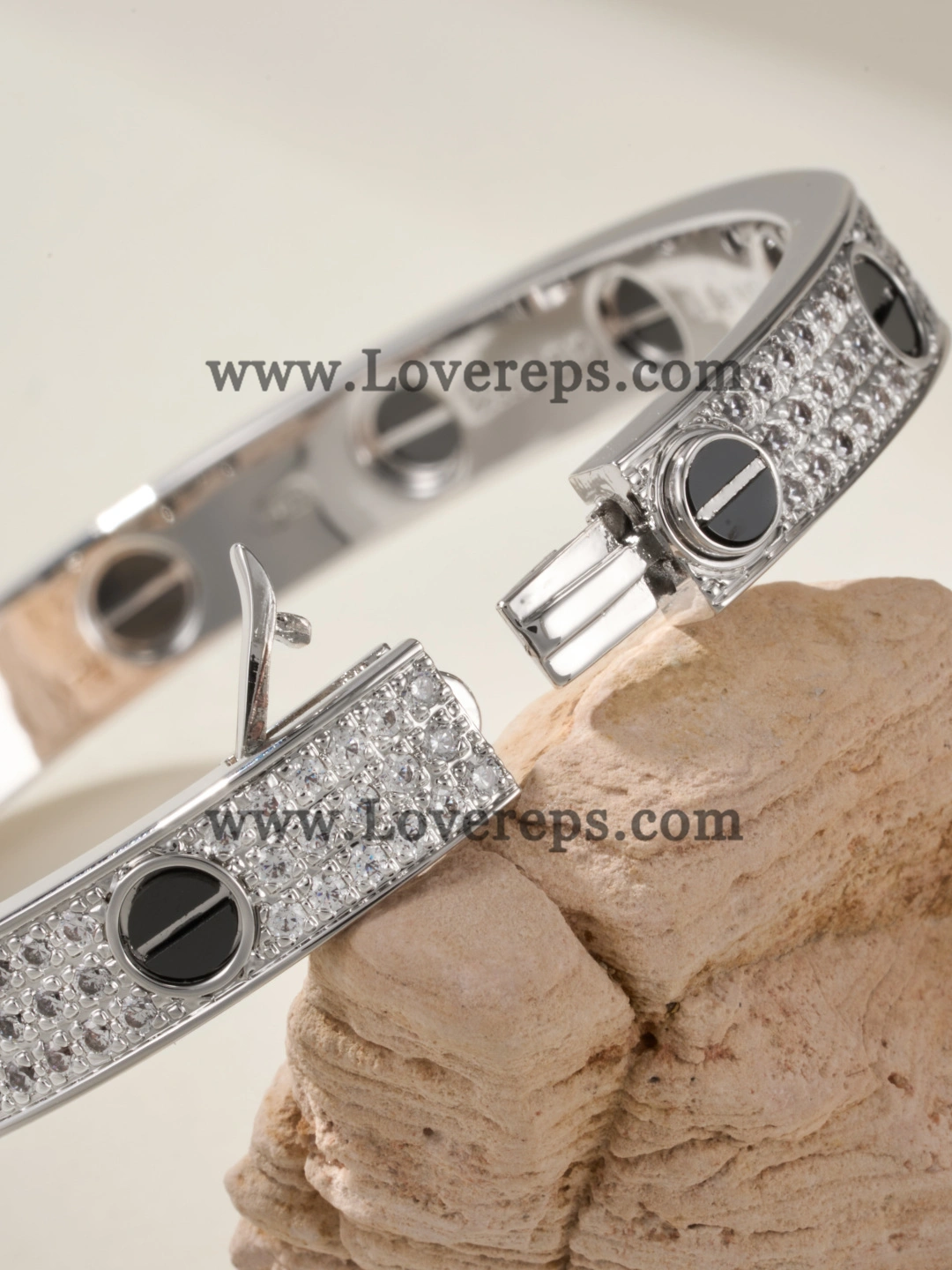 Cartier Love Bracelet Diamond-Paved Wiht Black Ceramic White Gold