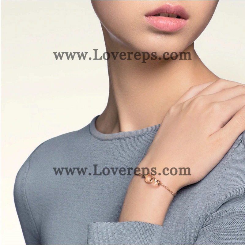 Cartier Love Bracelet Double Ring on Chain Pink Gold