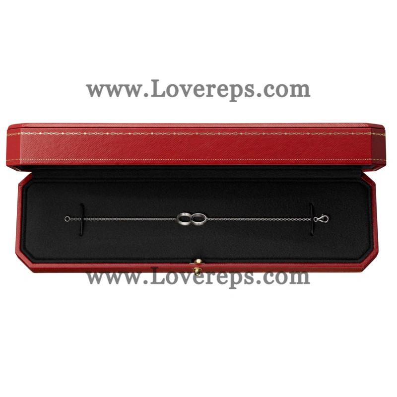 Cartier Love Bracelet Double Ring on Chain White Gold