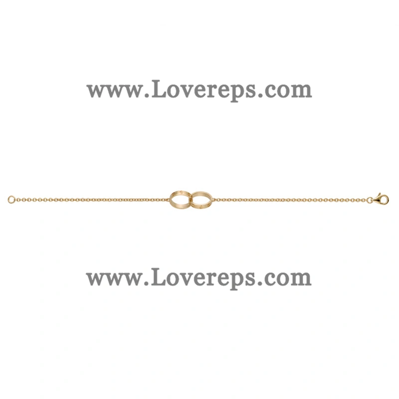 Cartier Love Bracelet Double Ring on Chain Yellow Gold