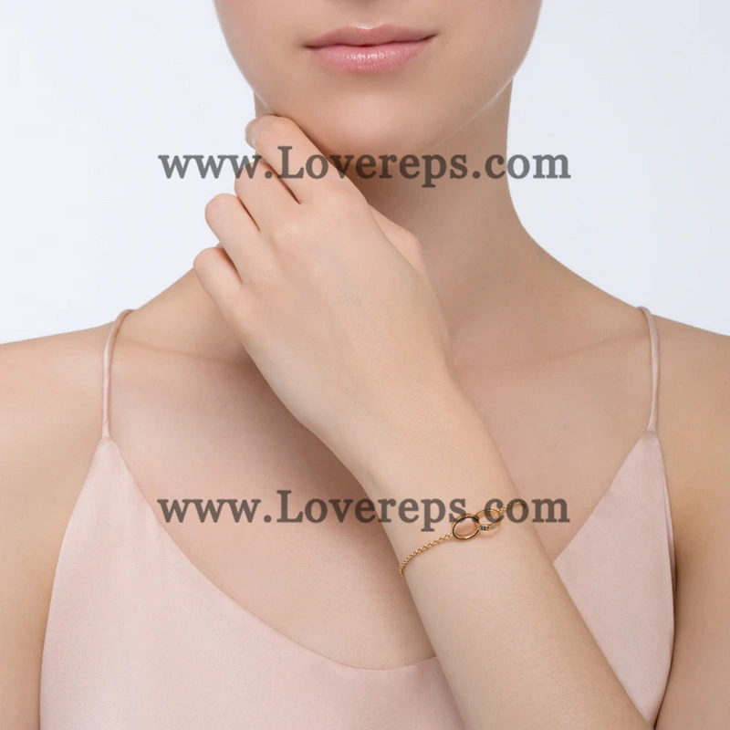 Cartier Love Bracelet Double Ring on Chain Yellow Gold