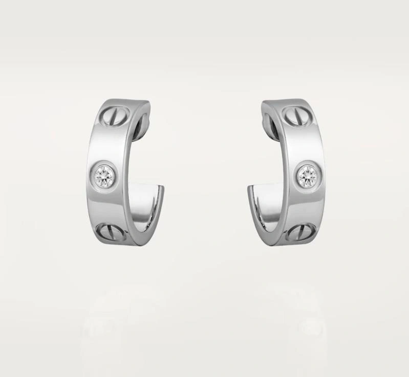 Cartier Love Clip Earrings With 2 Diamonds White Gold