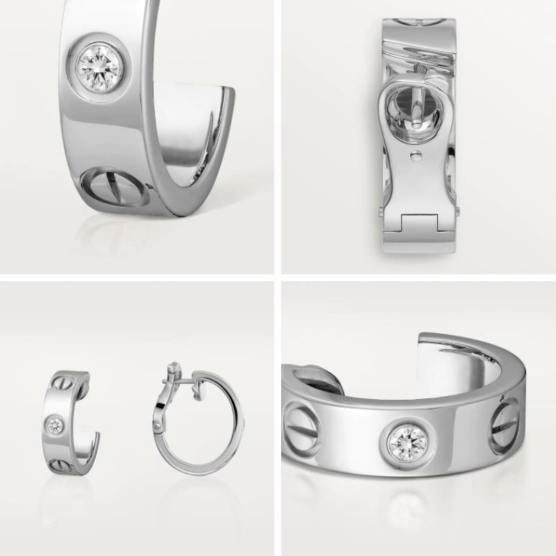 Cartier Love Clip Earrings With 2 Diamonds White Gold