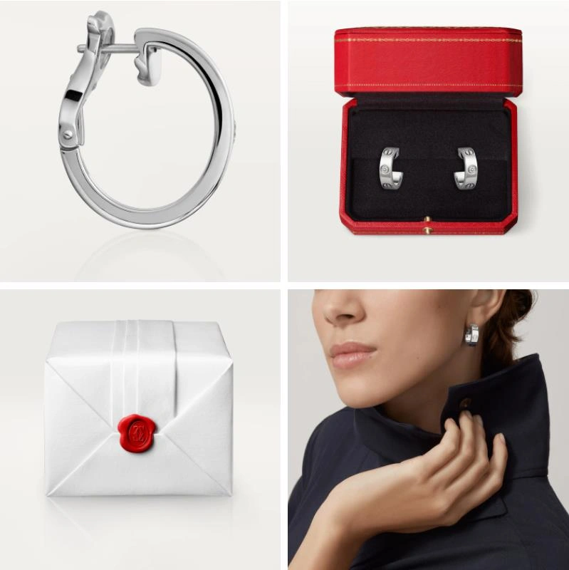 Cartier Love Clip Earrings With 2 Diamonds White Gold