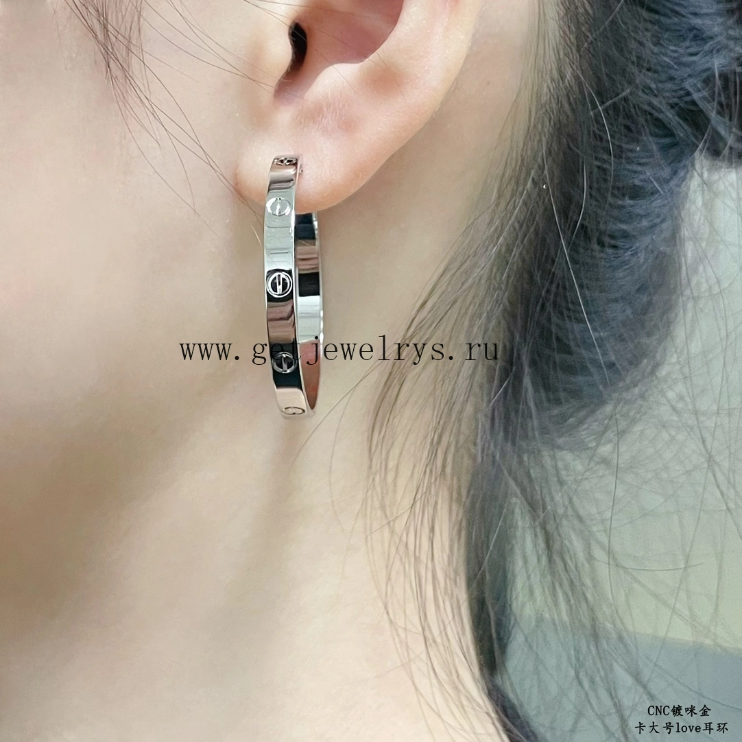 Cartier Love Earrings Large Yellow Gold Rose Gold White Gold