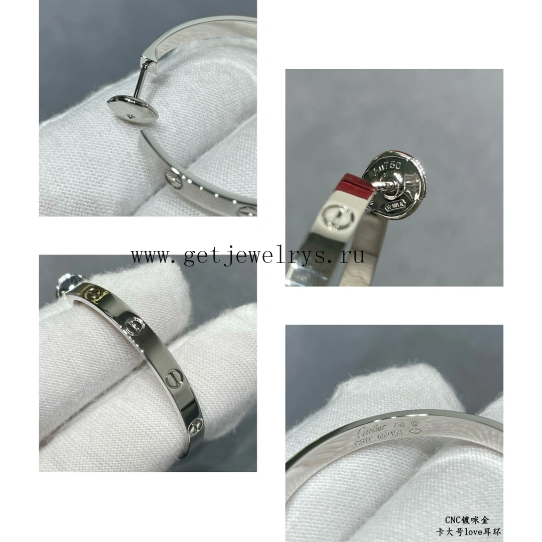 Cartier Love Earrings Large Yellow Gold Rose Gold White Gold