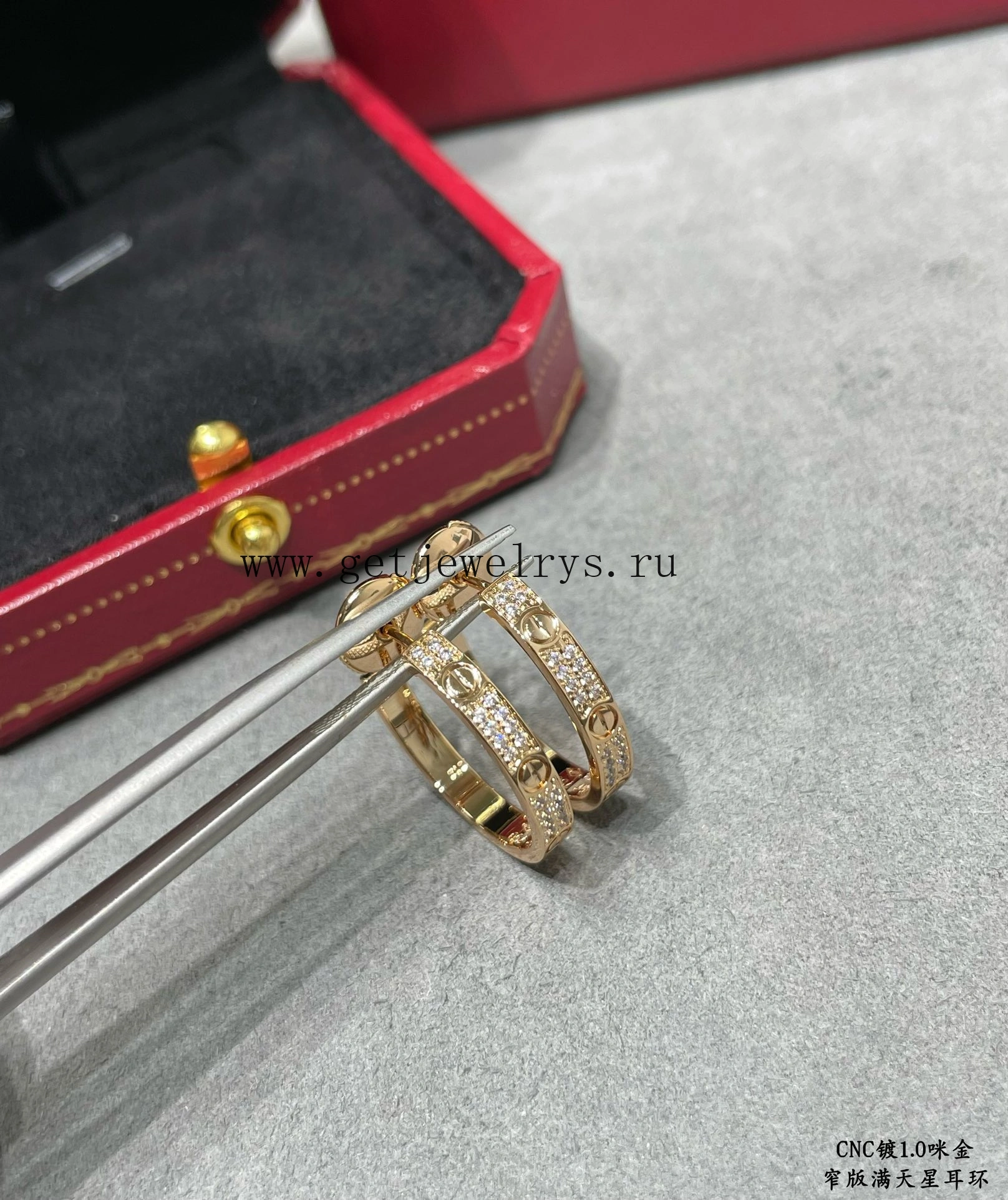 Cartier Love Earrings with Diamonds Yellow Gold Rose Gold White Gold