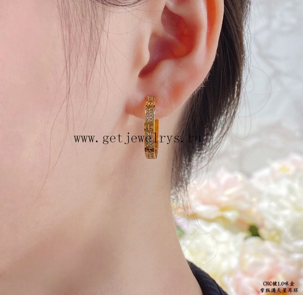 Cartier Love Earrings with Diamonds Yellow Gold Rose Gold White Gold