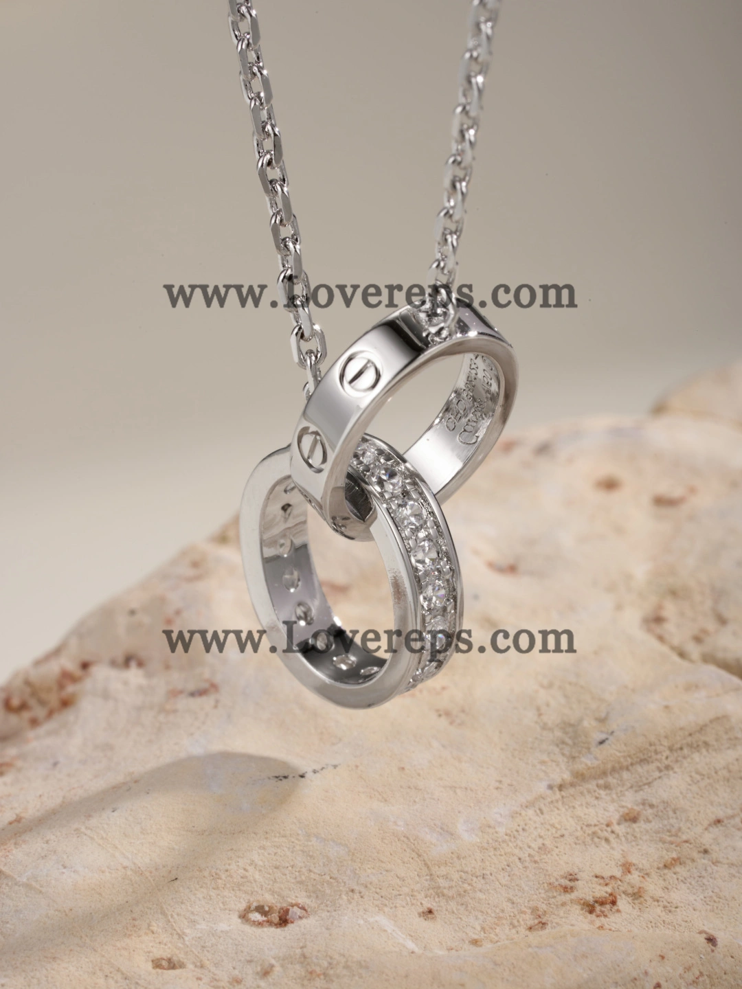 Cartier Love Necklace Classic Model Half-Paved Yellow Gold Rose Gold White Gold