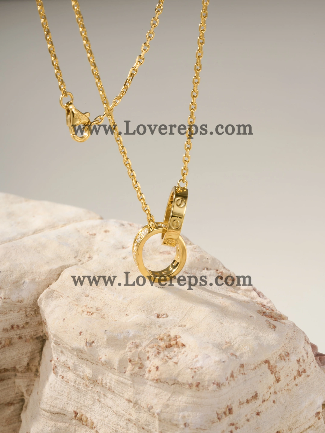 Cartier Love Necklace Classic Model Half-Paved Yellow Gold Rose Gold White Gold