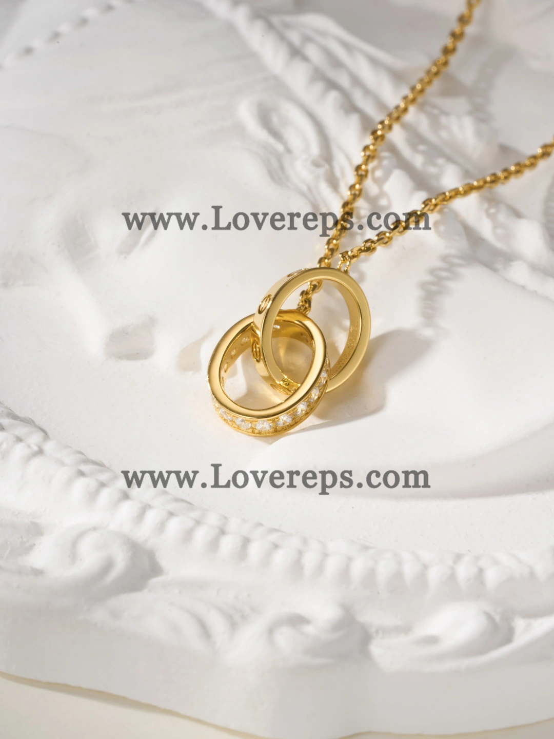 Cartier Love Necklace Classic Model Half-Paved Yellow Gold Rose Gold White Gold