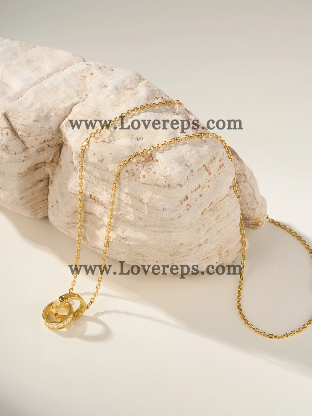 Cartier Love Necklace Classic Model Half-Paved Yellow Gold Rose Gold White Gold