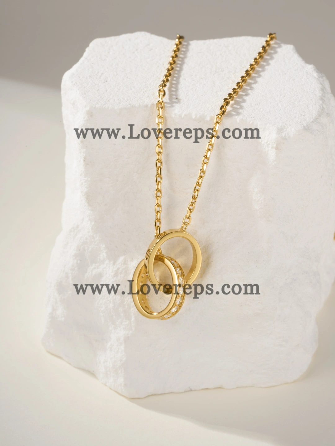 Cartier Love Necklace Classic Model Half-Paved Yellow Gold Rose Gold White Gold
