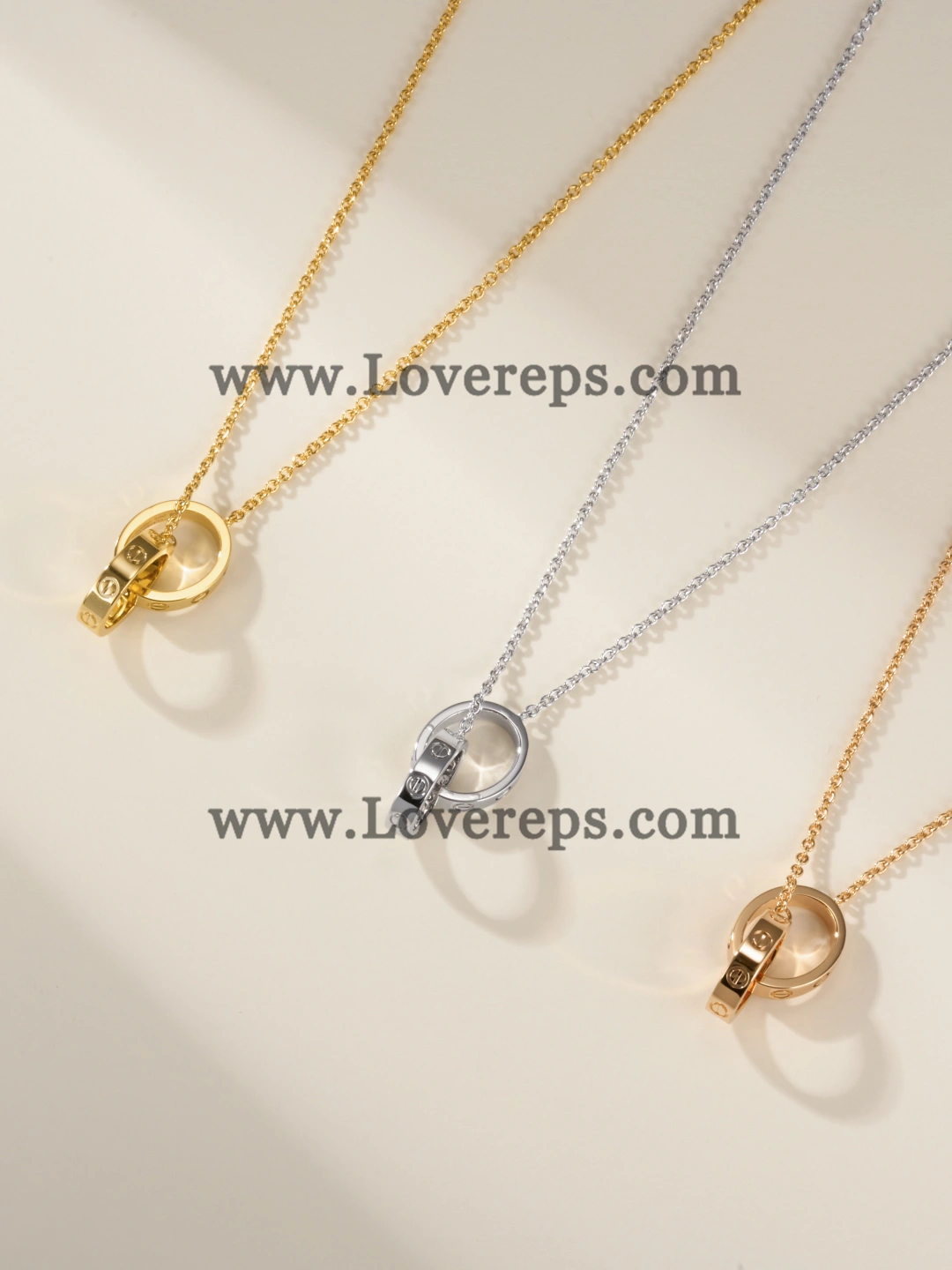 Cartier Love Necklace Classic Model Yellow Gold Rose Gold White Gold