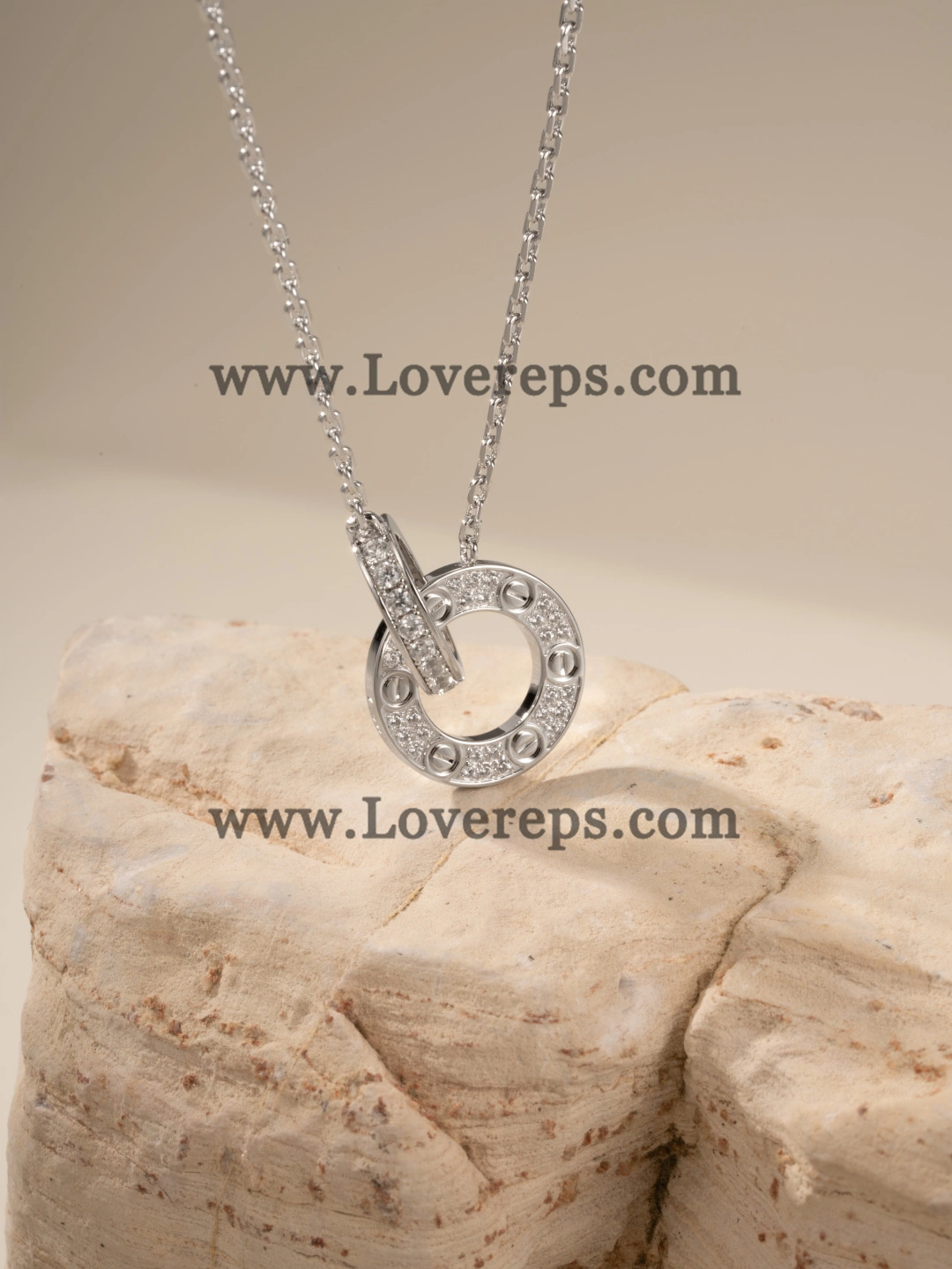 Cartier Love Necklace Classic Model with Paved Diamonds Yellow Gold Rose Gold White Gold