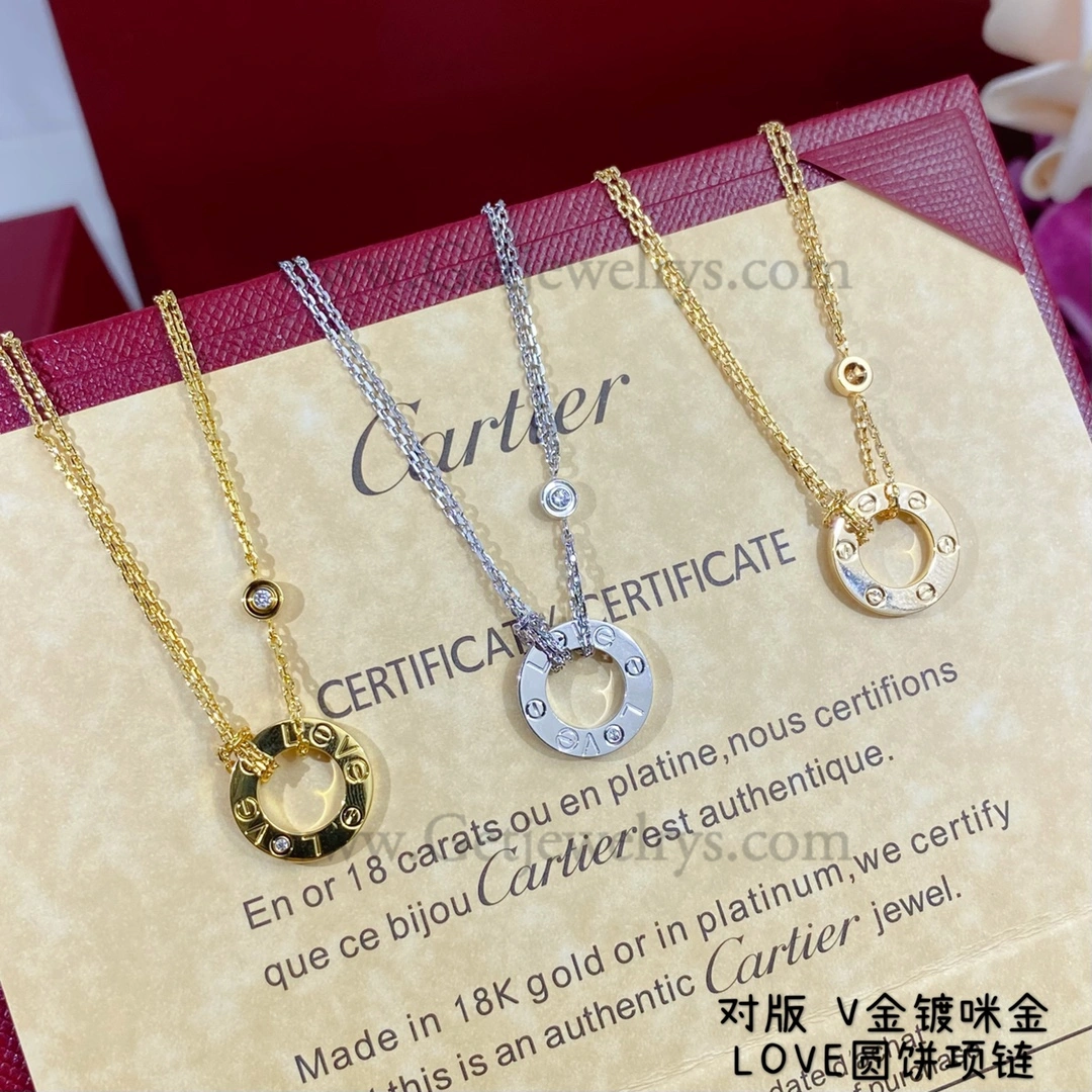 Cartier Love Necklace with 2 diamonds B7224509 Rose Gold Yellow Gold White Gold