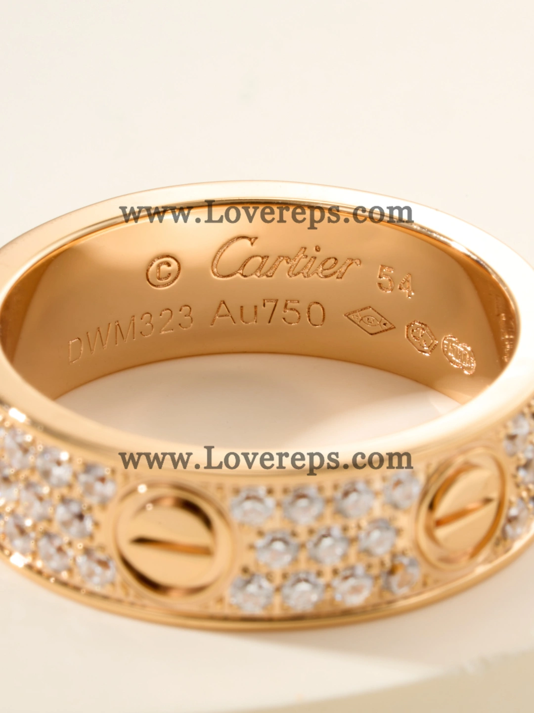 Cartier Love Ring Classic Model with Paved Diamonds Yellow Gold Rose Gold White Gold