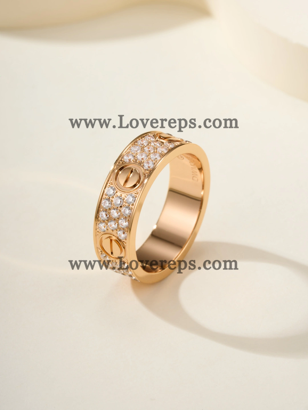 Cartier Love Ring Classic Model with Paved Diamonds Yellow Gold Rose Gold White Gold