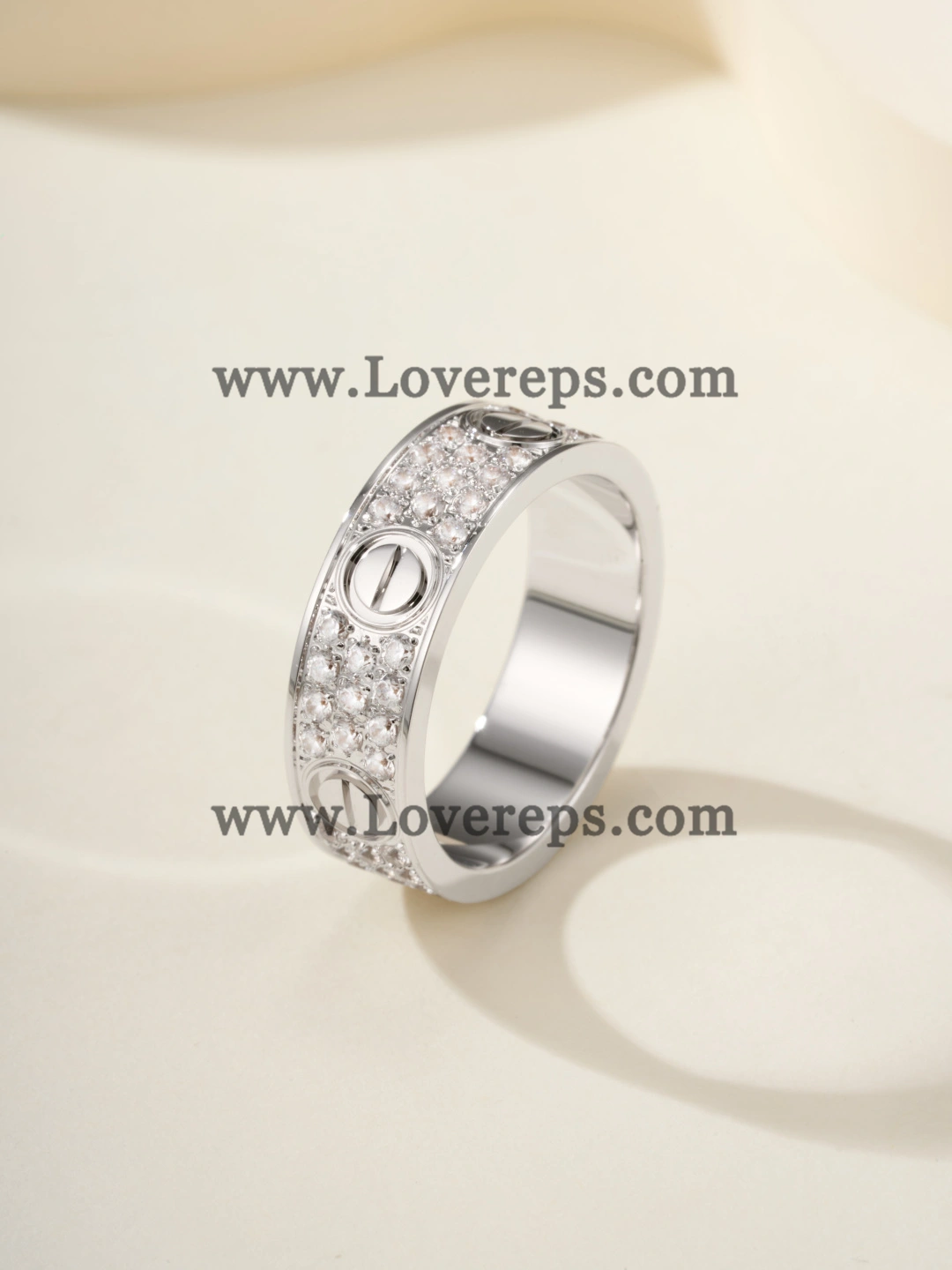 Cartier Love Ring Classic Model with Paved Diamonds Yellow Gold Rose Gold White Gold