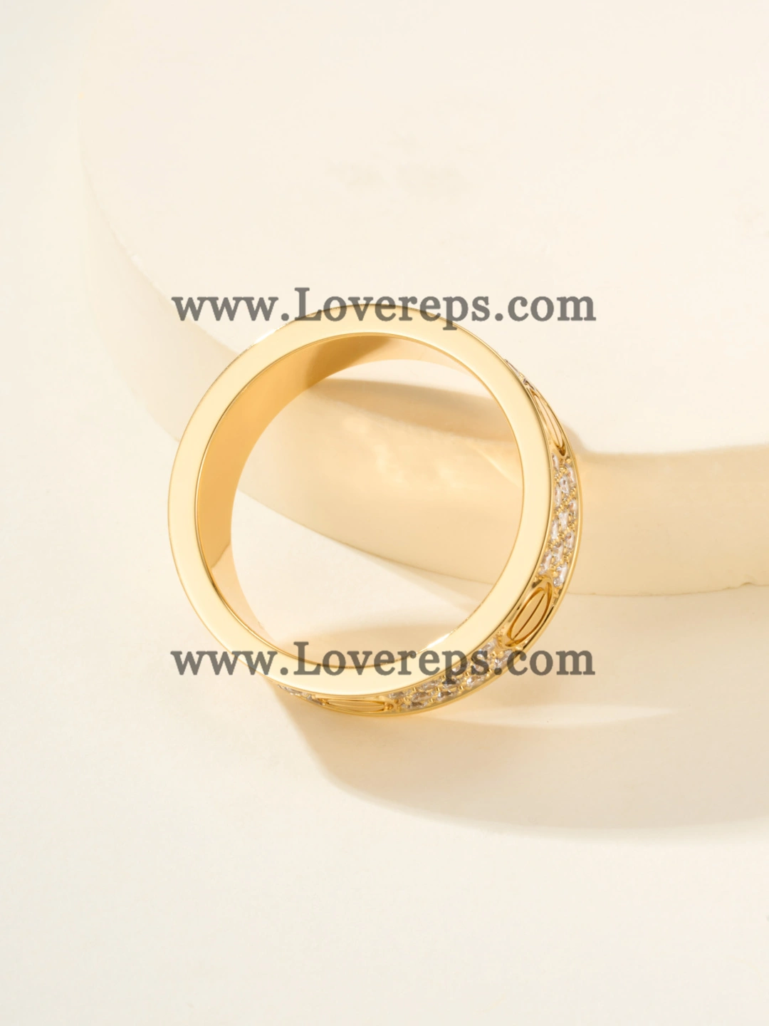 Cartier Love Ring Classic Model with Paved Diamonds Yellow Gold Rose Gold White Gold
