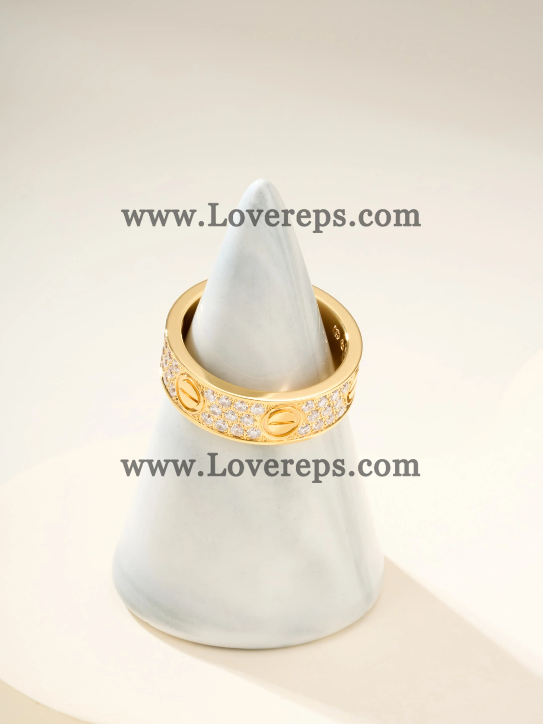Cartier Love Ring Classic Model with Paved Diamonds Yellow Gold Rose Gold White Gold