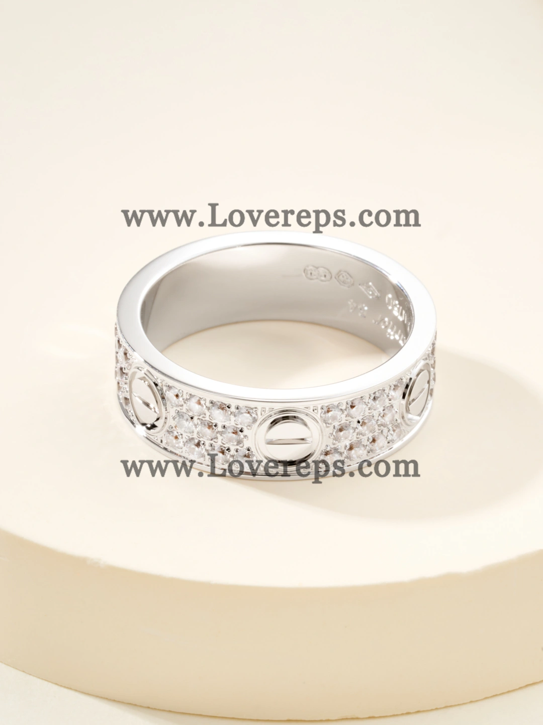 Cartier Love Ring Classic Model with Paved Diamonds Yellow Gold Rose Gold White Gold