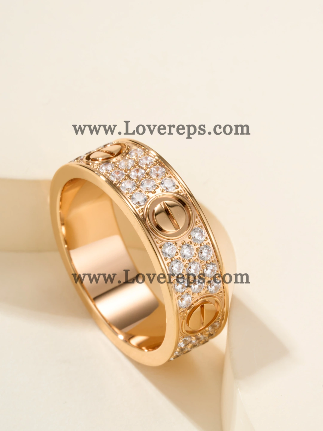 Cartier Love Ring Classic Model with Paved Diamonds Yellow Gold Rose Gold White Gold