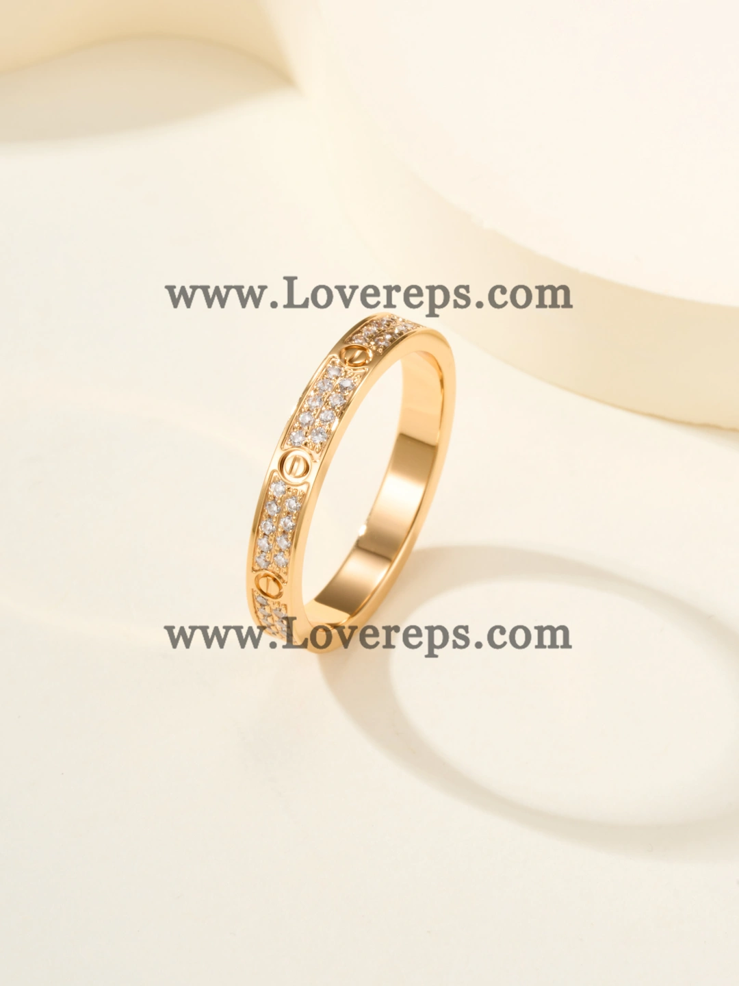 Cartier Love Ring Mini Model With Paved Diamonds Yellow Gold Rose Gold White Gold