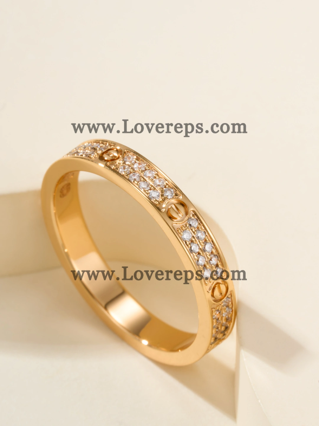 Cartier Love Ring Mini Model With Paved Diamonds Yellow Gold Rose Gold White Gold