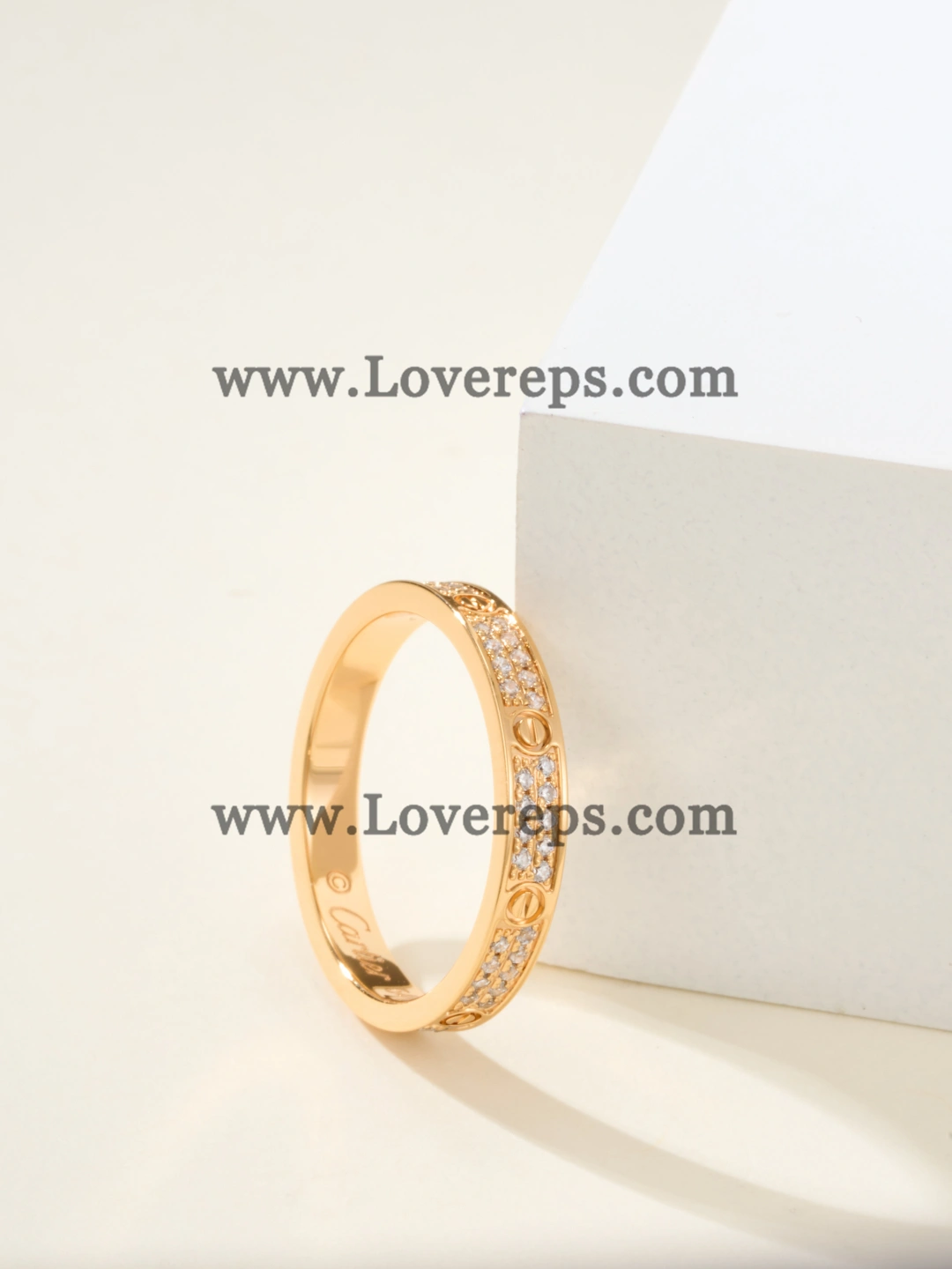 Cartier Love Ring Mini Model With Paved Diamonds Yellow Gold Rose Gold White Gold