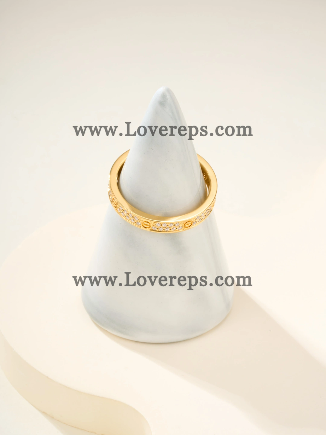 Cartier Love Ring Mini Model With Paved Diamonds Yellow Gold Rose Gold White Gold